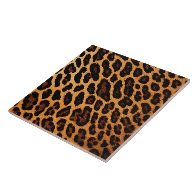 Leopard Cat Animal Print Modern Collection Tile (Side)