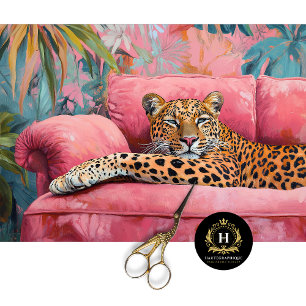 Leopard Cat Decoupage  Tissue Paper