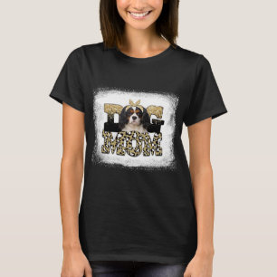 Leopard Cavalier King Charles Spaniel mom mothers T-Shirt
