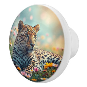Leopard Ceramic Knob