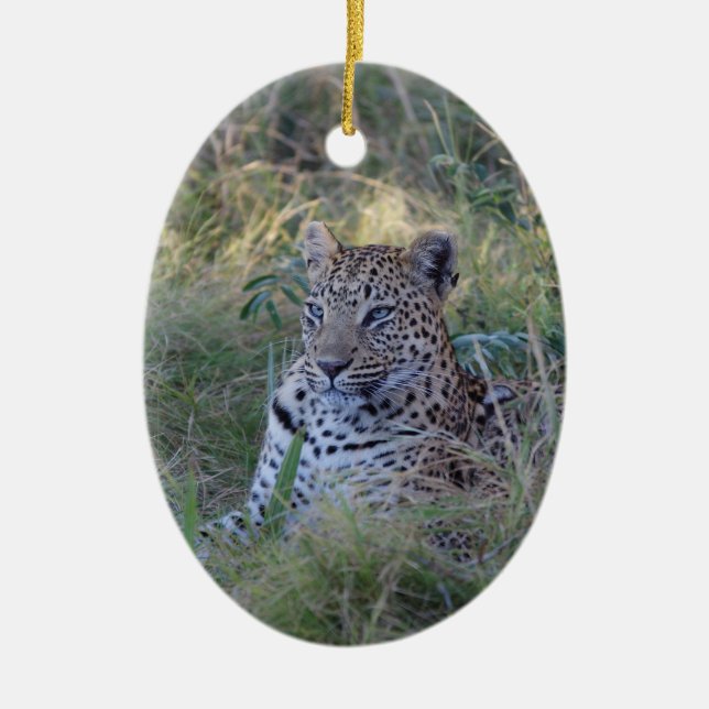 LEOPARD CERAMIC TREE DECORATION (Front)