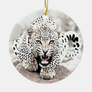 Leopard Ceramic Tree Decoration