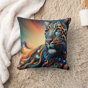 Leopard Charm: Majestic Jungle Escape Cushion