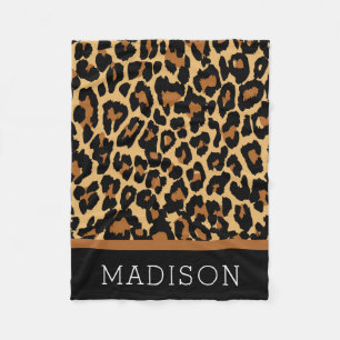 Leopard Cheetah Animal Print Pattern Baby Girl Fleece Blanket