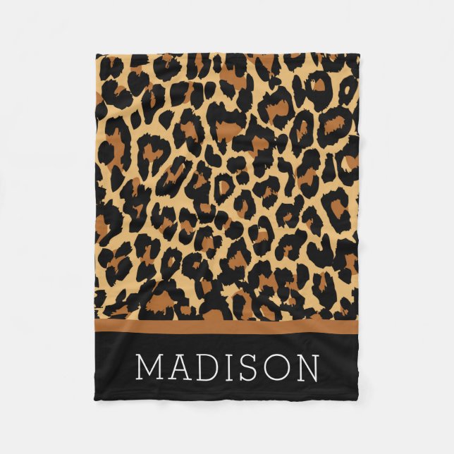 Leopard Cheetah Animal Print Pattern Baby Girl Fleece Blanket (Front)