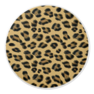 Leopard Cheetah Animal Print Pattern Ceramic Knob