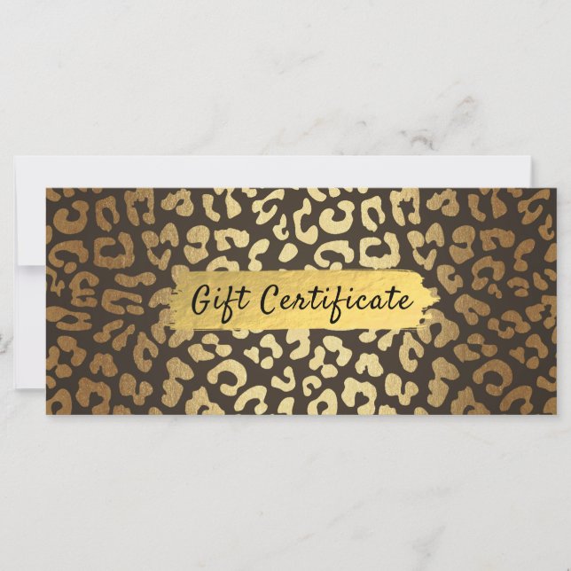Leopard Cheetah Animal Skin Print Gift Certificate (Front)