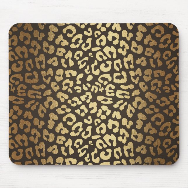 Leopard Cheetah Animal Skin Print Modern Glam Gold Mouse Mat (Front)