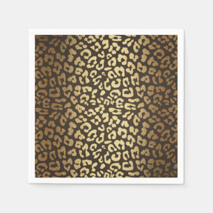 Leopard Cheetah Animal Skin Print Modern Glam Gold Napkin