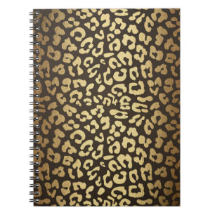 Leopard Cheetah Animal Skin Print Modern Glam Gold Notebook