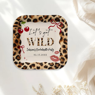 Leopard Cheetah Bachelorette Party Paper Plates