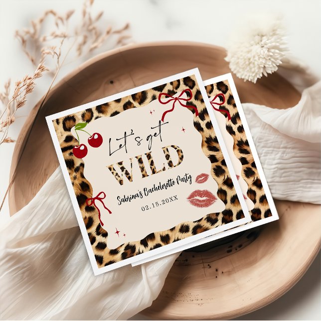 Leopard Cheetah Bachelorette Weekend Party Napkins (Creator Uploaded)