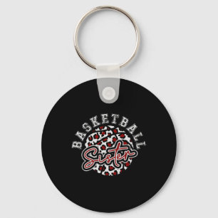 Leopard Cheetah Bysketbyll Sister Key Ring