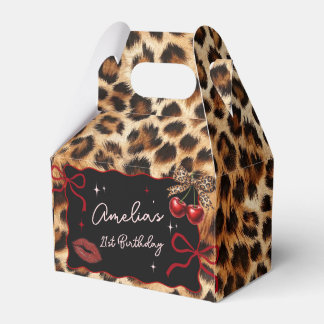 Leopard Cheetah Cherry Birthday Favor Box