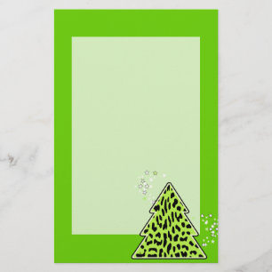 Leopard cheetah Christmas Tree Stationery