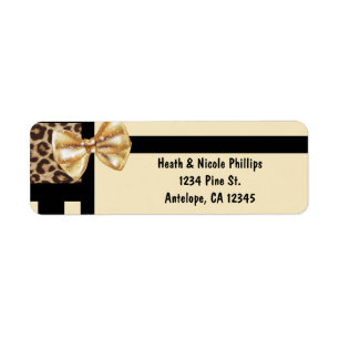 Leopard Cheetah Colour Block Glam Address Labels