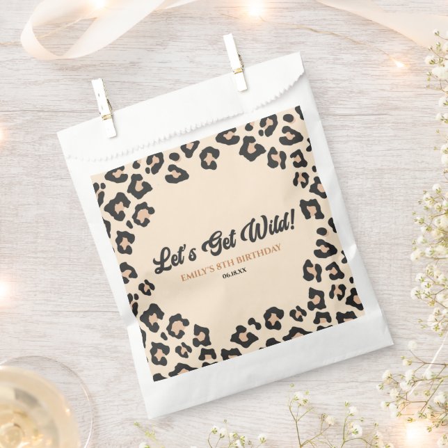 Leopard Cheetah Let's Get Wild! Birthday Party Favour Bags (Clipped)