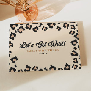 Leopard Cheetah Let's Get Wild! Birthday Party Guest Book