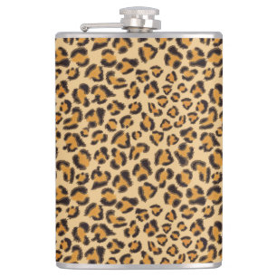 Leopard cheetah pattern   hip flask