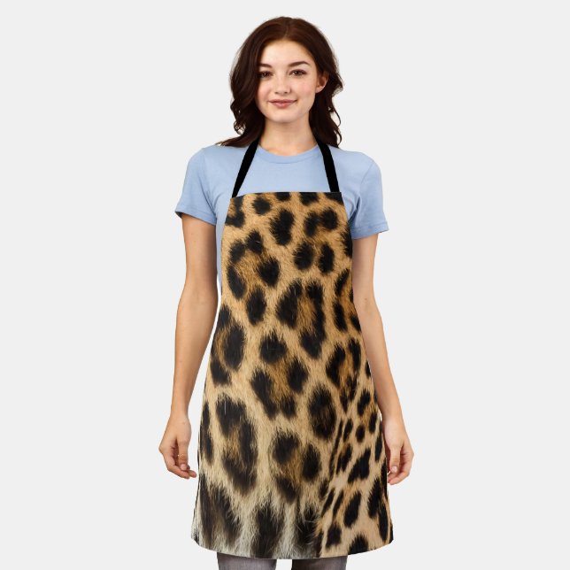 Leopard Cheetah Print Animal Fur Pattern Apron (Worn)