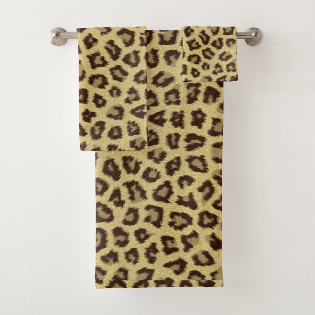 Leopard / Cheetah Print Bath Towel Set (Insitu)