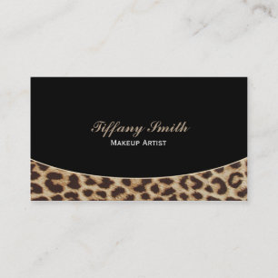 Leopard Cheetah Print Black Business Card