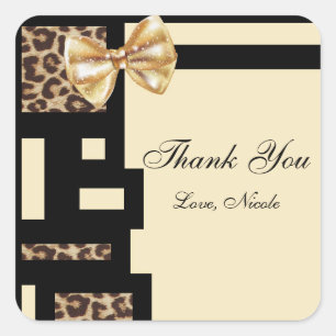 Leopard Cheetah Print Colour Block Sticker Label