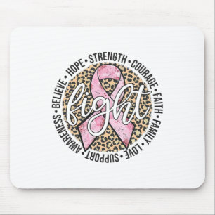 Leopard Cheetah Print Fight Breast Cancer Awarenes Mouse Mat