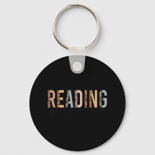 Leopard Cheetah Print Reading Teacher Fun Back To  Key Ring
