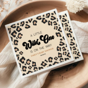 Leopard Cheetah Print Wild One Baby Shower Napkin