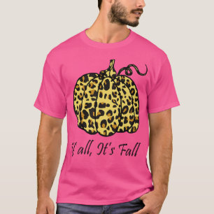 Leopard Cheetah Pumpkin Animal Fall Autumn Cute Ca T-Shirt