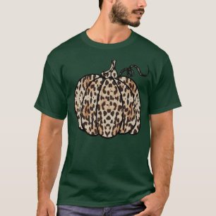 Leopard Cheetah Pumpkin Animal Fall Autumn Cute Ca T-Shirt