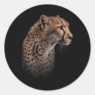 Leopard Cheetah Tiger Leopard Face Lion Cat  Classic Round Sticker