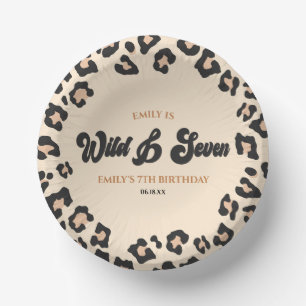 Leopard Cheetah Wild and Seven 7th Birthday Party Paper Plate