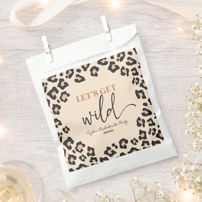 Leopard Cheetah Wild Bachelorette Weekend Party Favour Bags (Clipped)