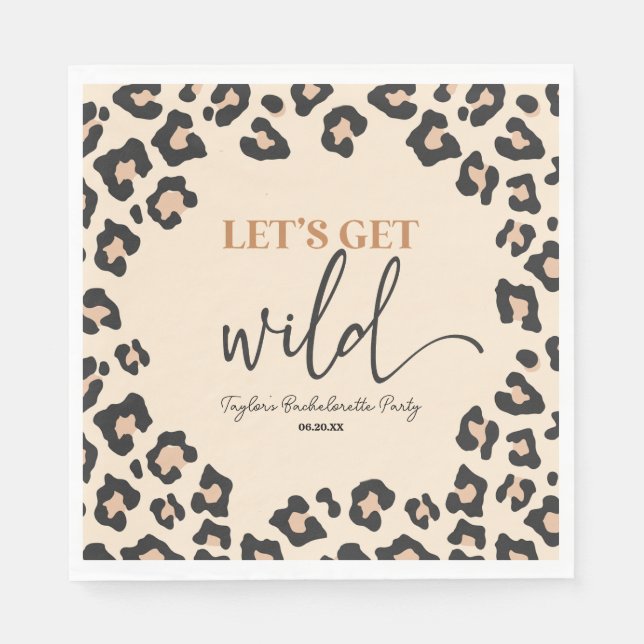 Leopard Cheetah Wild Bachelorette Weekend Party Napkin (Front)