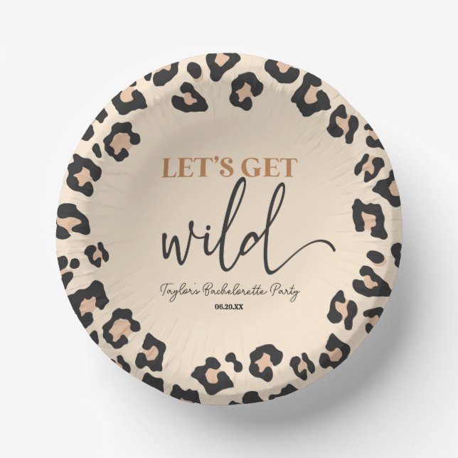 Leopard Cheetah Wild Bachelorette Weekend Party Paper Plate (Front)