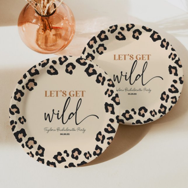 Leopard Cheetah Wild Bachelorette Weekend Party Paper Plate (Creator Uploaded)