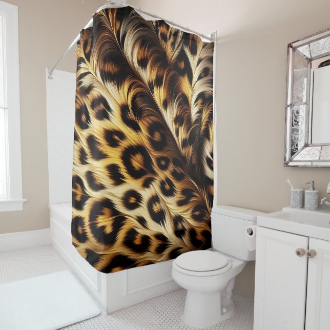 Leopard Chic: A Stylish Duvet for Every Bedroom Shower Curtain (In Situ)