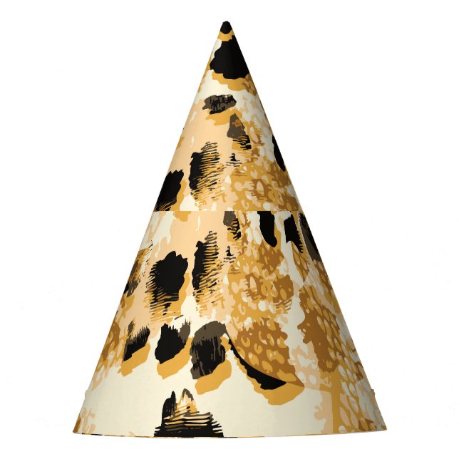 Leopard Chic: Vintage Pattern Elegance. Party Hat (Front)