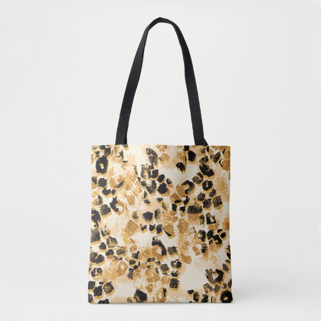 Leopard Chic: Vintage Pattern Elegance. Tote Bag (Front)