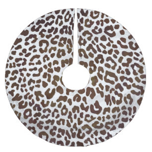 Leopard Chocolate Print Brushed Polyester Tree Skirt