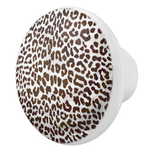 Leopard Chocolate Print Ceramic Knob