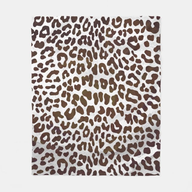 Leopard Chocolate Print Fleece Blanket (Front)