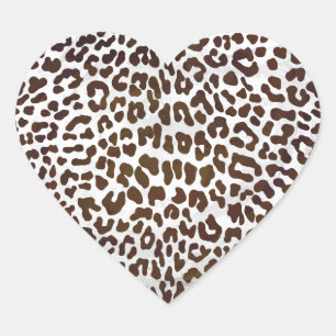 Leopard Chocolate Print Heart Sticker