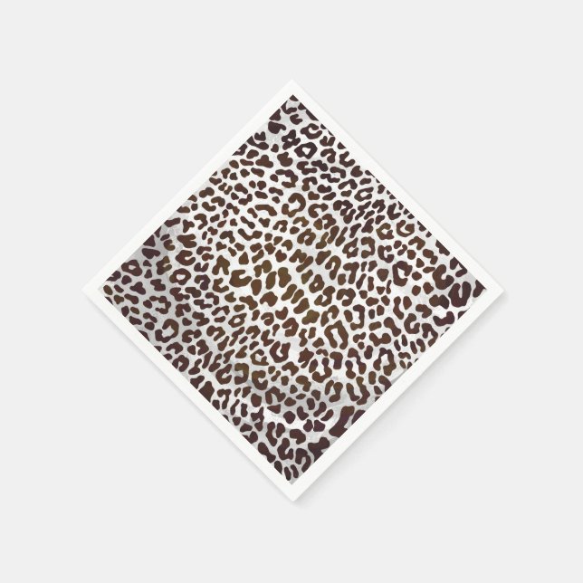 Leopard Chocolate Print Napkin (Corner)