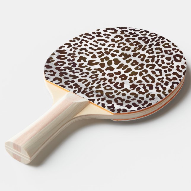 Leopard Chocolate Print Ping Pong Paddle (Back Angle)