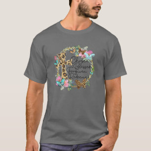 Leopard Christian Cross Chosen Blessed Forgiven Re T-Shirt