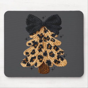 Leopard Christmas Tree,christmas Coquette Bow Yarn Mouse Mat