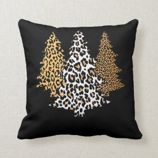 leopard christmas trees cheetah animal print gift cushion